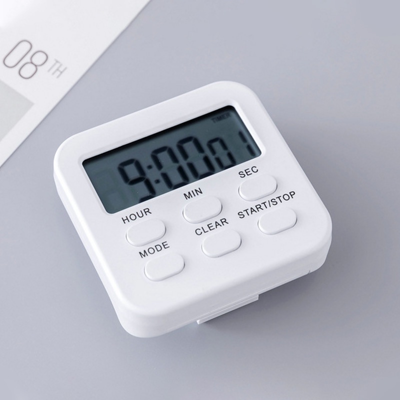 Jam Alarm Elektronik Multifungsi Warna Putih Dengan Bracket
