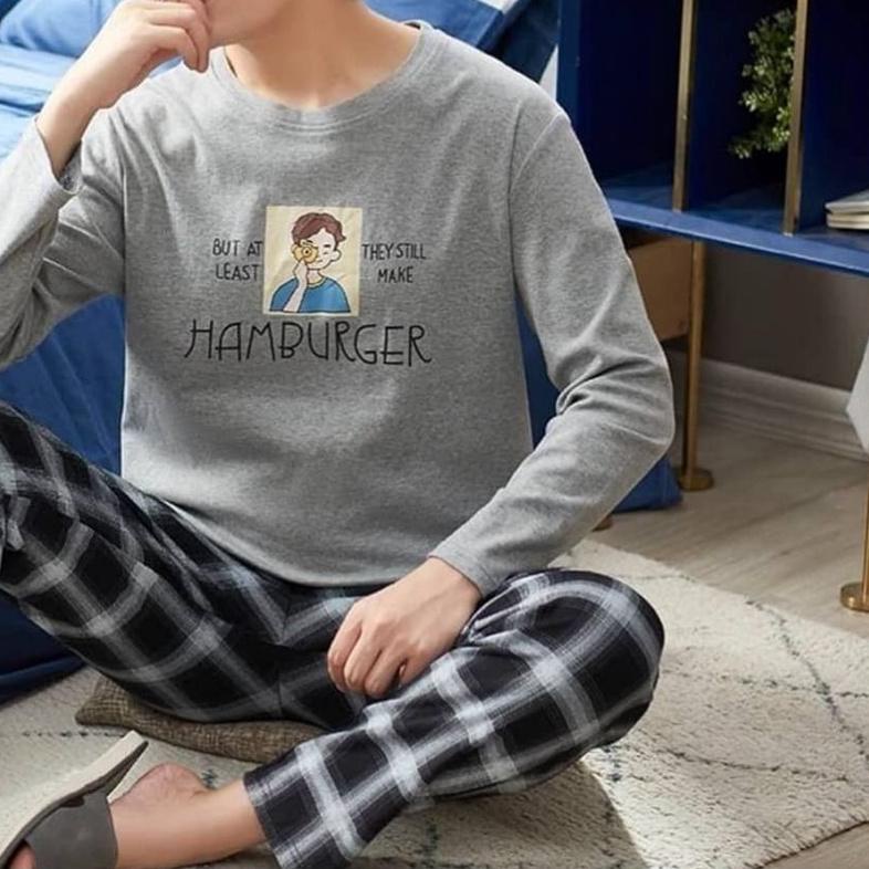 ♡ Piyama Pria Dewasa Premium Piyama Pria Import Tangan Panjang Piyama Cowok Premium Baju Tidur Pria 