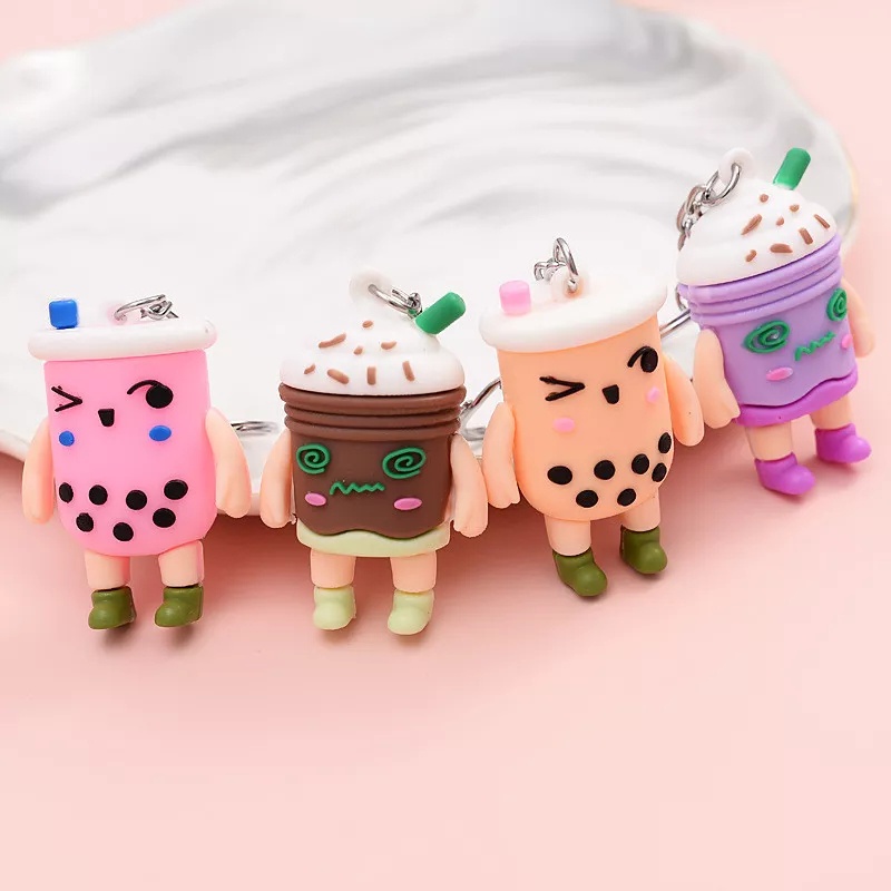 GANTUNGAN KUNCI BOBA // Ganci Karakter Boba Milk Tea Unik Lucu | Gantungan tas | Bag Charm | Souvenir Murah | Keychain | COD