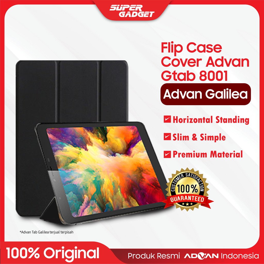 Casing Advan Book Cover Hard Flip Case Tab Gallilea Tablet 8 Inch - Murah Original