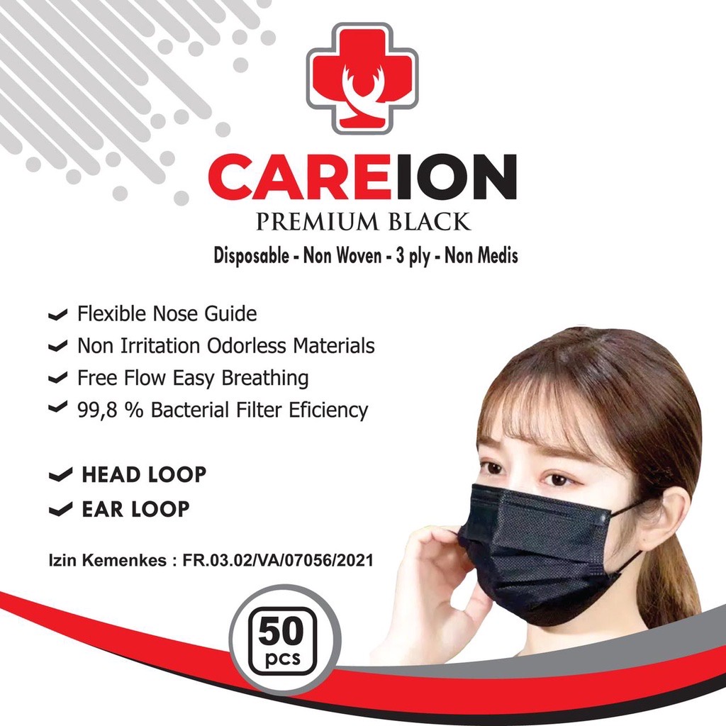 Masker 3PLY Isi 50PCS/BOX Disposable Protective face Mask Earloop Masker Pelindung/Anti Bakteri