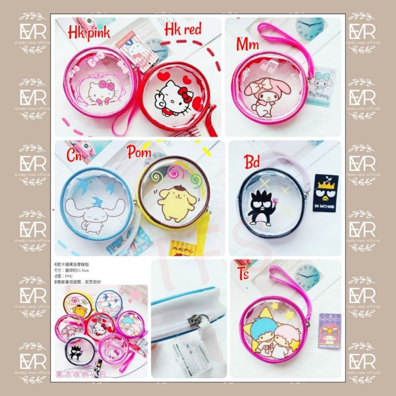 Dompet koin mika bulat tebal