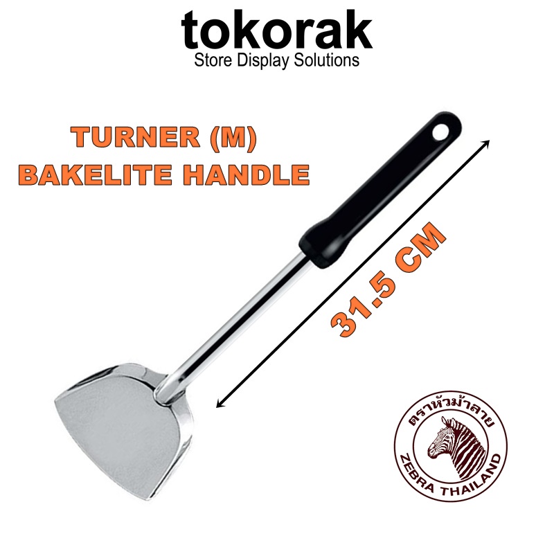 SPATULA ZEBRA TURNER M FOCUS BAKELITE 104210 - SODET STAINLESS - SUTIL