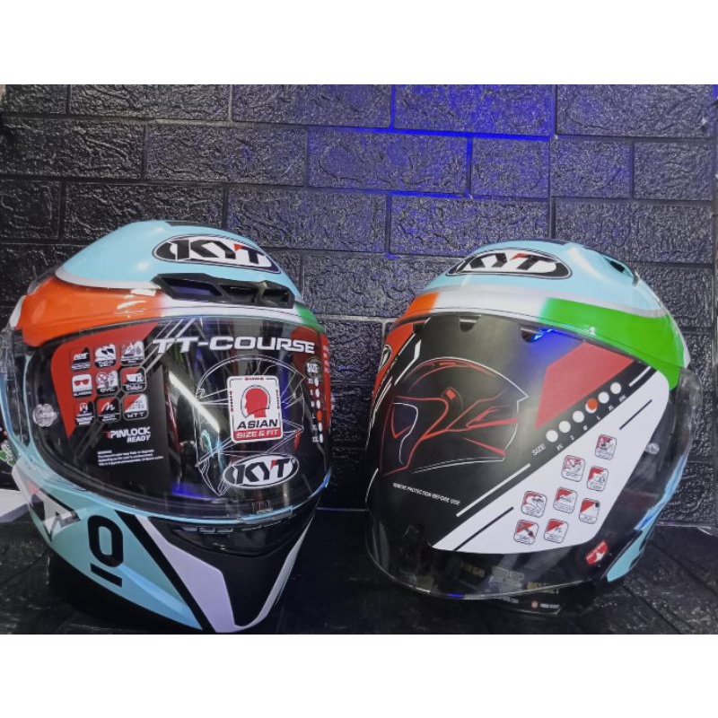 HELM COUPLE KYT TTC DALLAPORTA&NFJ LEOPARD DENNIS FOGGIA ORIGINAL