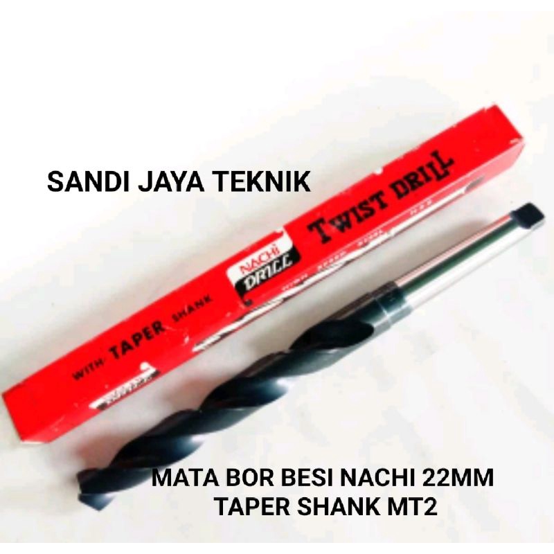 MATA BOR BESI NACHI. DRIL BOR NACHI 22MM TAPER SHANK MT2 HSS