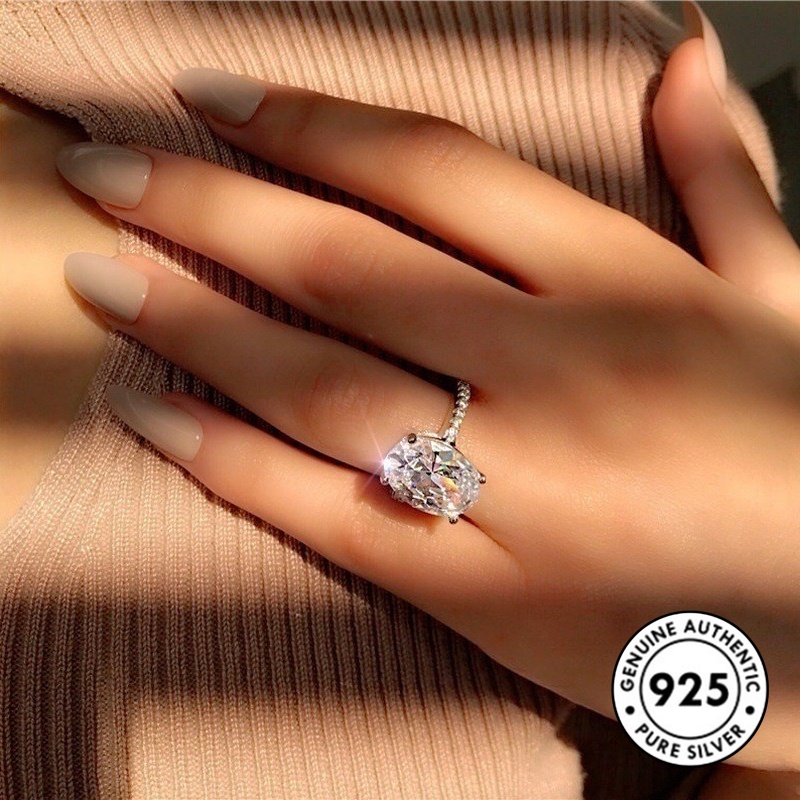 Cincin Lapis Emas Putih 18k Bahan S925 Silver Untuk Pertunangan