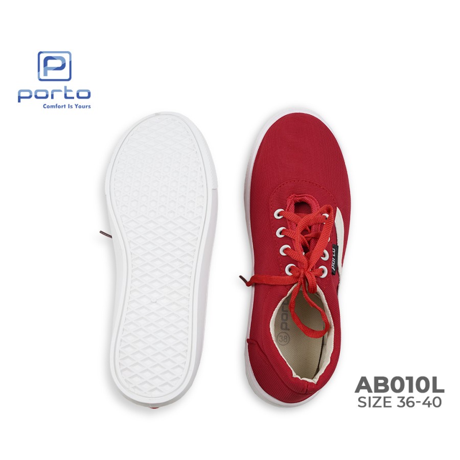 AB010L - Porto Leveling Sepatu Wanita Olahraga Sneakers Casual Nyaman Kuat Bagus Simple