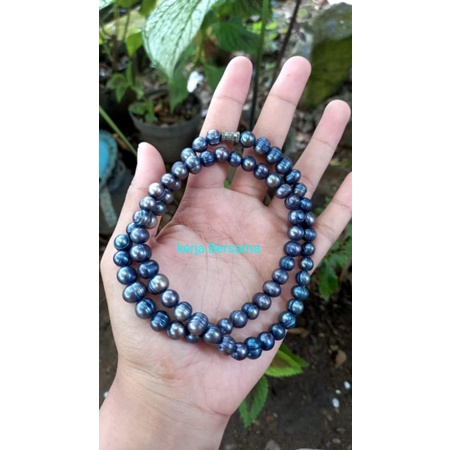 Kalung mutiara hitam asli air tawar