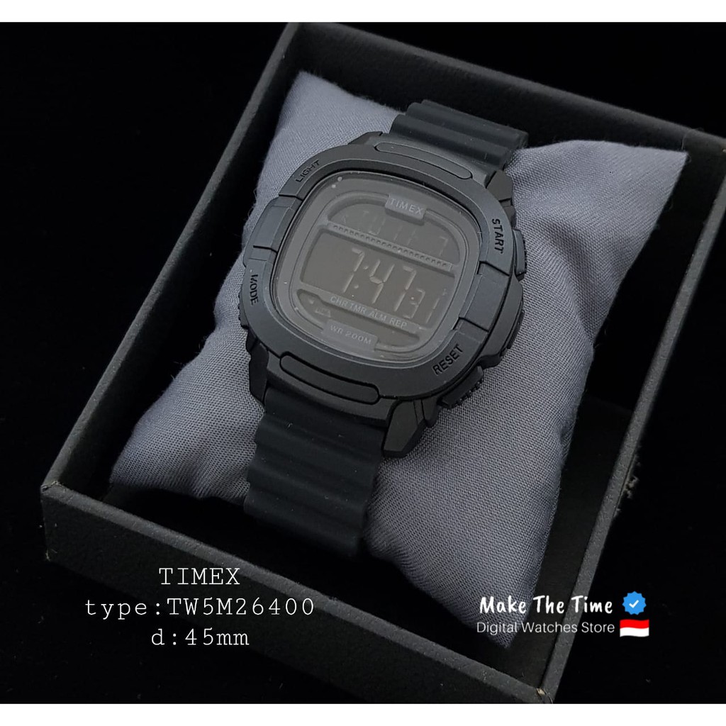 Jam Tangan Timex Digital TW5M26400 Strap Rubber Original Series Alarm Light Aktif Semua