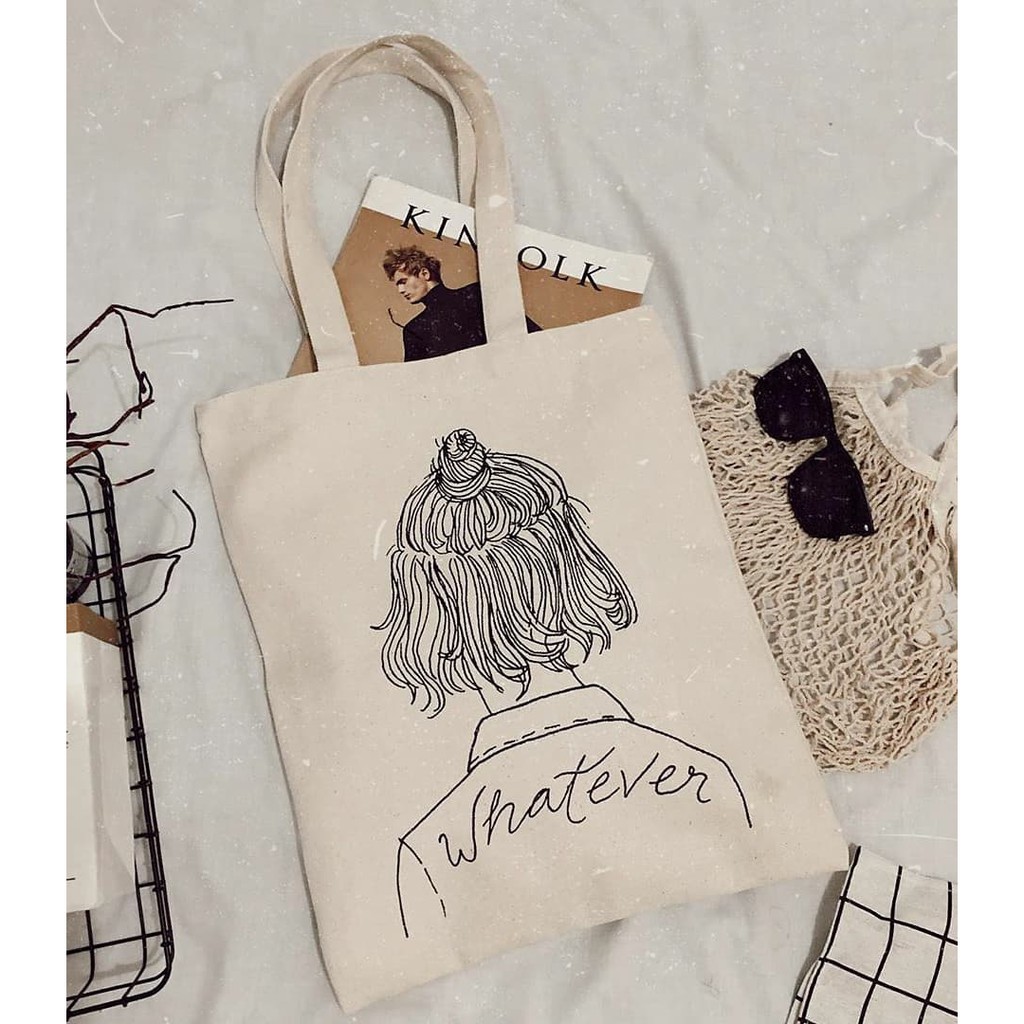 TAS_BDG - TOTEBAG WHATEVER SUDAH PAKAI RESLETIING