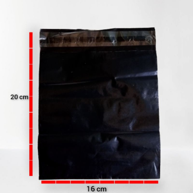 

(ready 85 lembar) 16 x 20 polymailer plastik hitam untuk packing pc dll