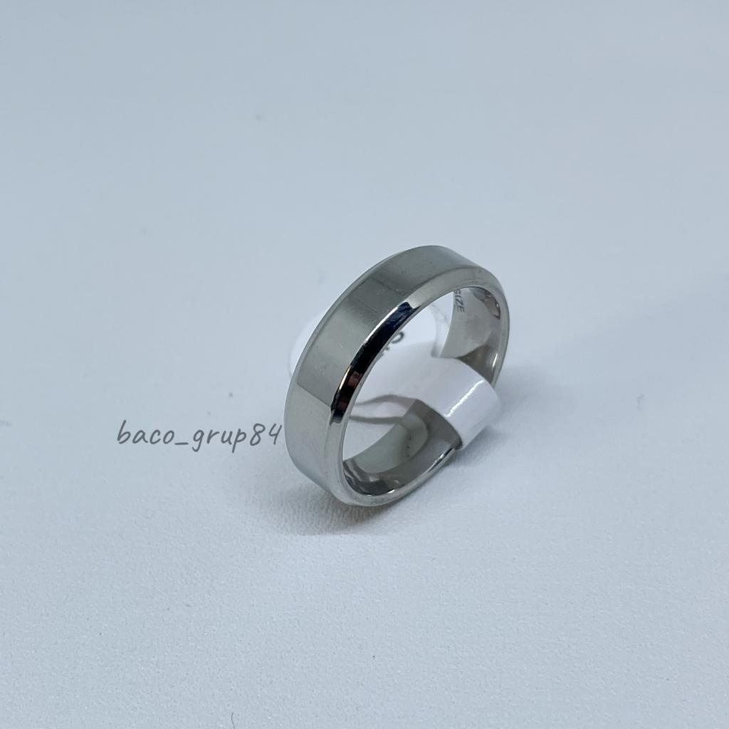 Cincin Titanium Polos Putih C17 Awet lama Tidak Karatan Perhiasan Cincin Kawin Cincin Tunangan