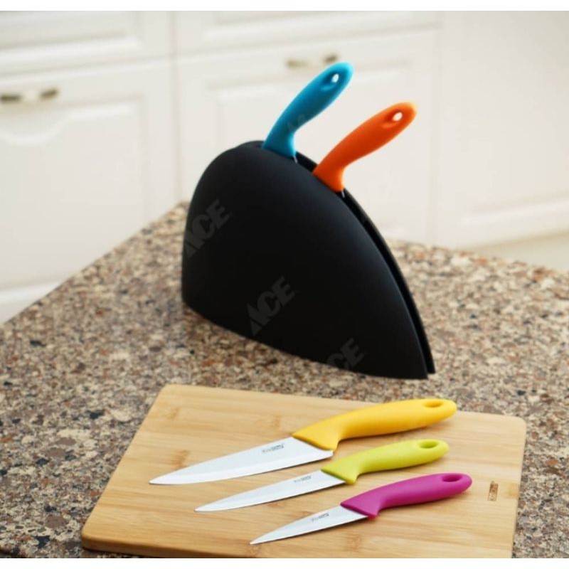 Krischef Set 5 Pcs Pisau Dapur Cantik Knife Block Set