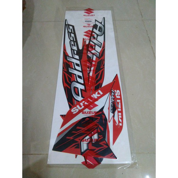 STIKER BODY STRIPING ADDRESS FI 2015 MERAH HITAM ORIGINAL