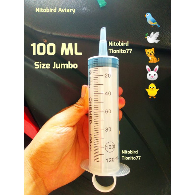 Suntikan Besar 100ml spet lolohan burung parrot afgrey macaw kakatua spuit syringe