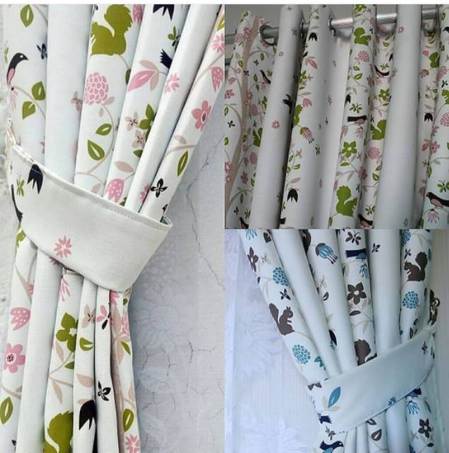 Gorden blackout motif burung pink