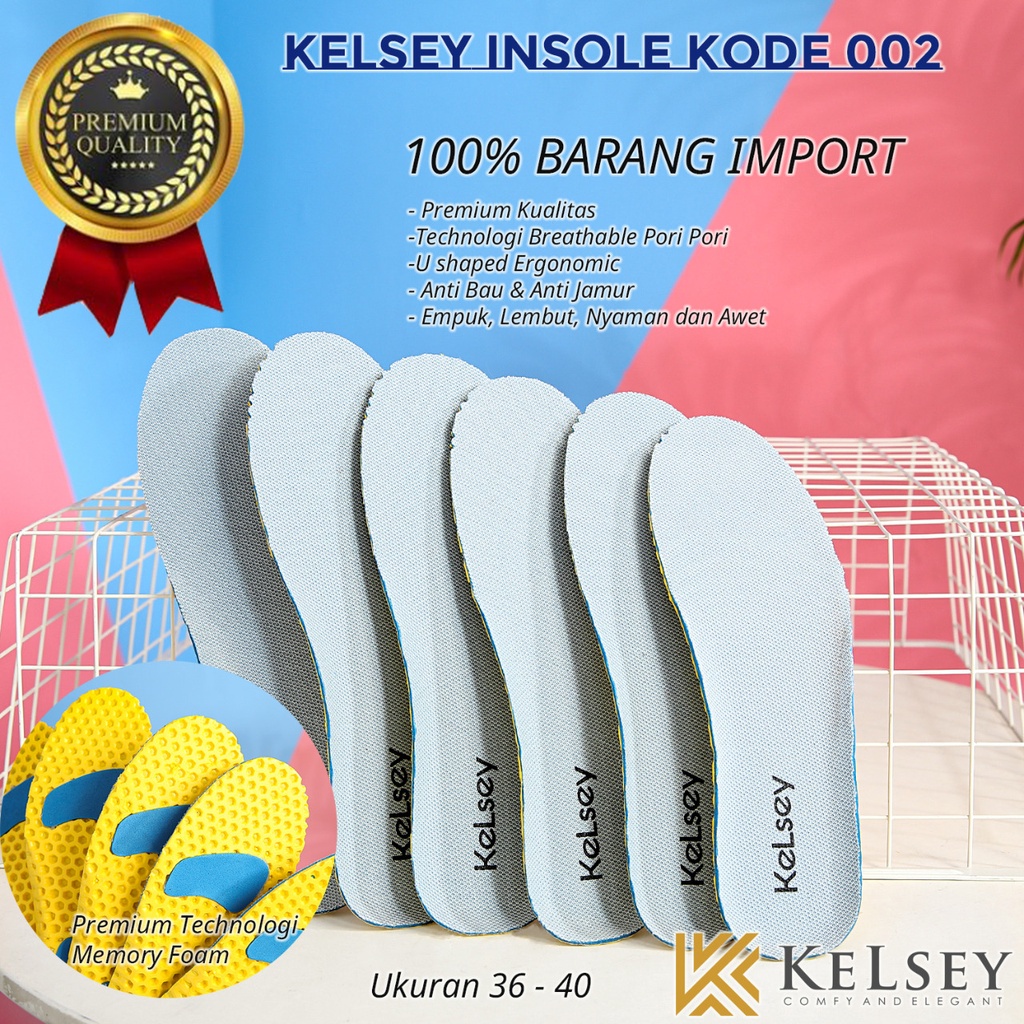 Kelsey Insole Alas Kaki 002 Yellow / Asli Empuk Nyaman Saat Di Pakai