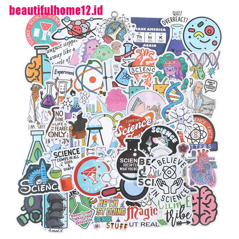 【beautifulhome12.id】50Pcs Science Chemistry Laboratory Stickers for Laptop Phone Skateboard Suitcase