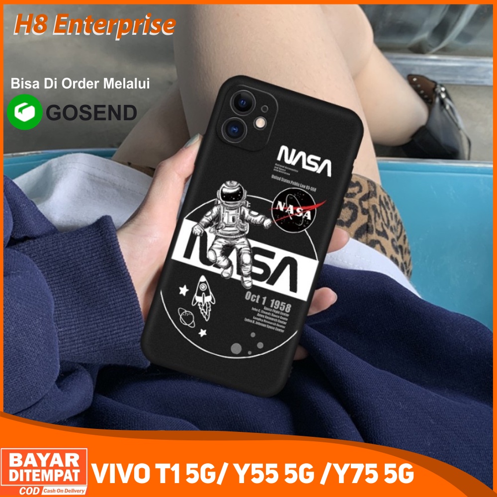 Case Vivo T1 5G Y55 5G Y75 5G Case Softcase Nasa Black Mate Character Silicon Premium