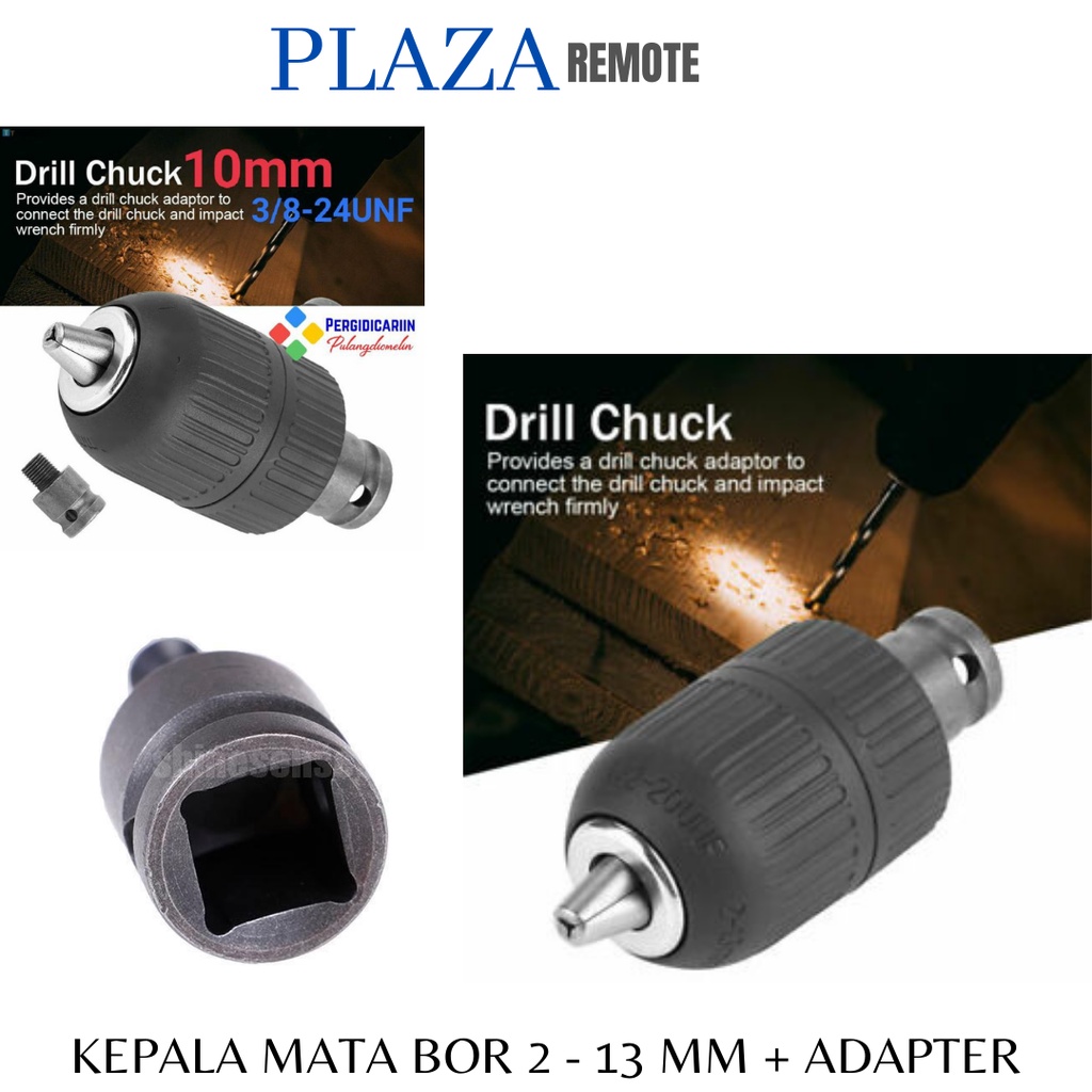 KEPALA BOR DRILL CHUCK 20 UMF 2 - 13 MM + ADAPTER KEPALA SOCKET HEX