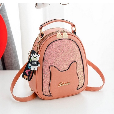 Tas multifungsi Wanita Mewah Baru Tas Wanita Tas Desainer Busana Gadis Tas Bahu Kasual All-Match Berpayet Kucing Siswa