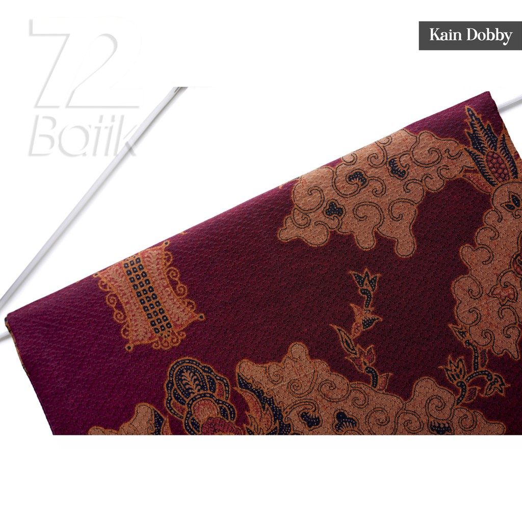 BAHAN BATIK PREMIUM Dobby Motif Rumah Adat Warna Merah Marun Maron Maroon Coklat Dolbi 724923 Cap 72 Jarik Jarit Samping Kebat Panjang Batik Dobby Modern Premium Bahan Seragam Batik Pernikahan Kantor Keluarga Murah Kamen Jadi Batik Bali Lembaran