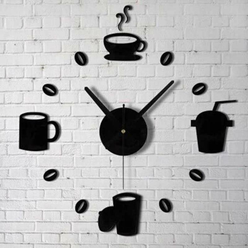 Taffware Jam Dinding DIY Giant Wall Clock Model Kopi Cafe