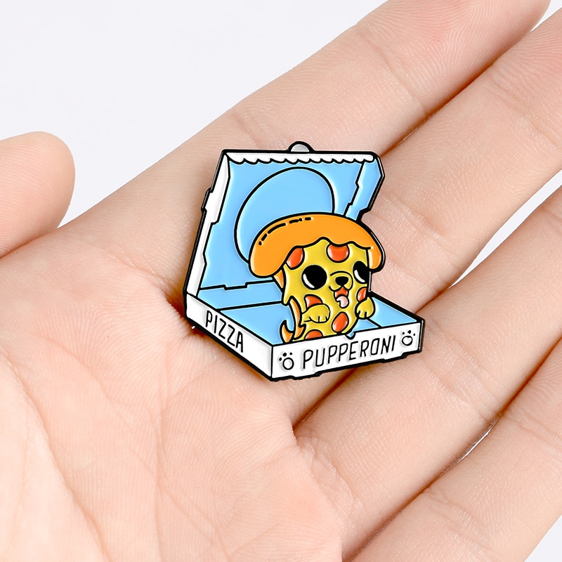 Bros Pin Enamel Bentuk Pizza Anjing Untuk Hadiah Anak