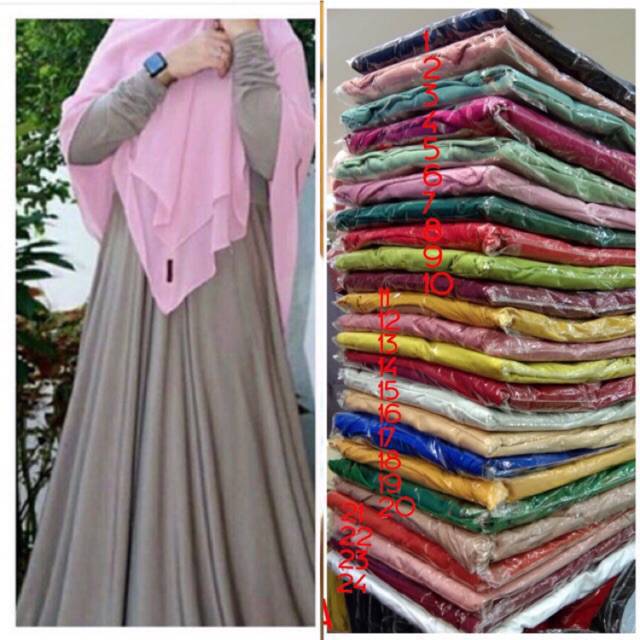 Gamis Jersey kerut tangan