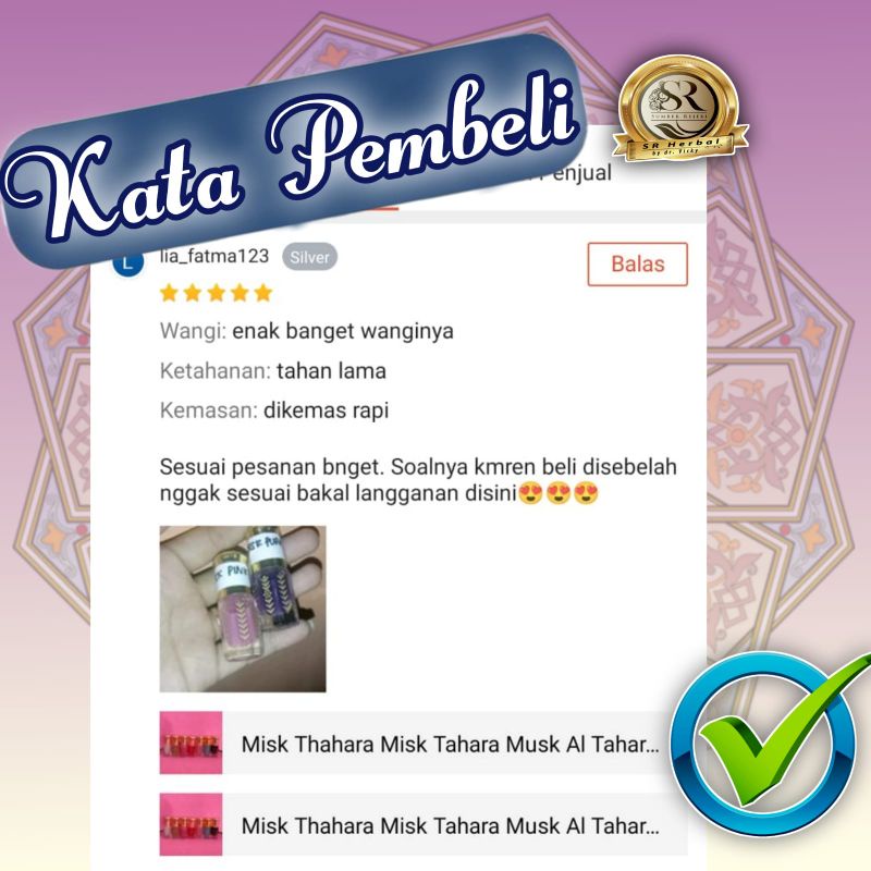 Misk Thahara Musk Al Thahara Original From Surrati Arab Saudi Kemasan 3 ml dan 6 ml 100% Murni Tidak Mengandung Campuran Apapun