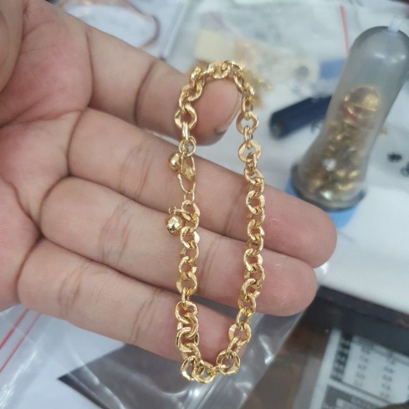gelang hollow diamond 2 klintingan emas 70% 700 70 %