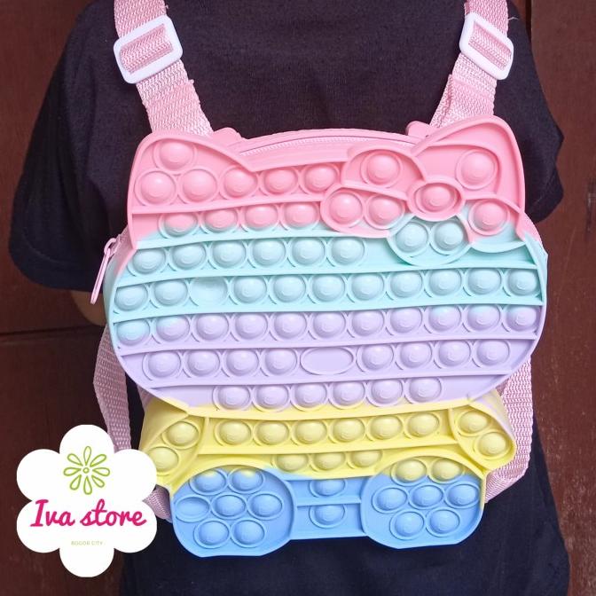 Tas Ransel pop it Hello kitty jumbo warna random
