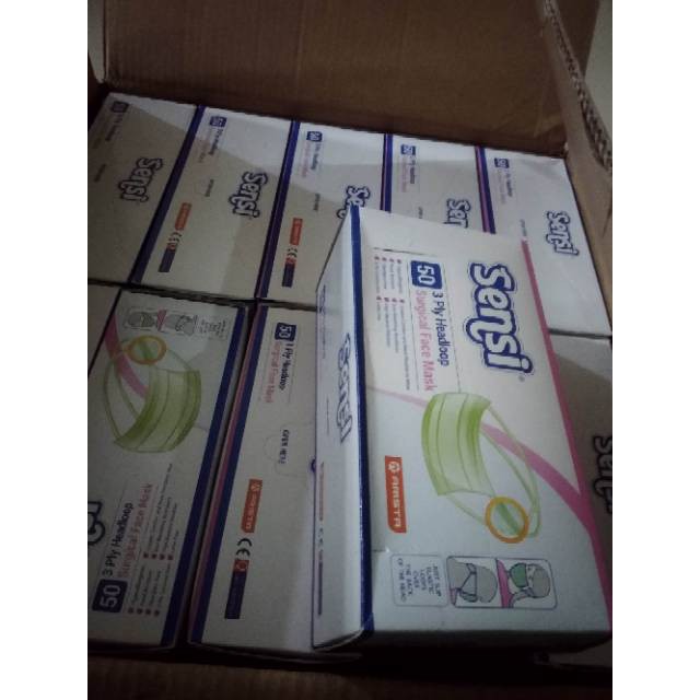 grosir  MASKER SENSI 3 PLY ORIGINAL 1 box isi 40pcs