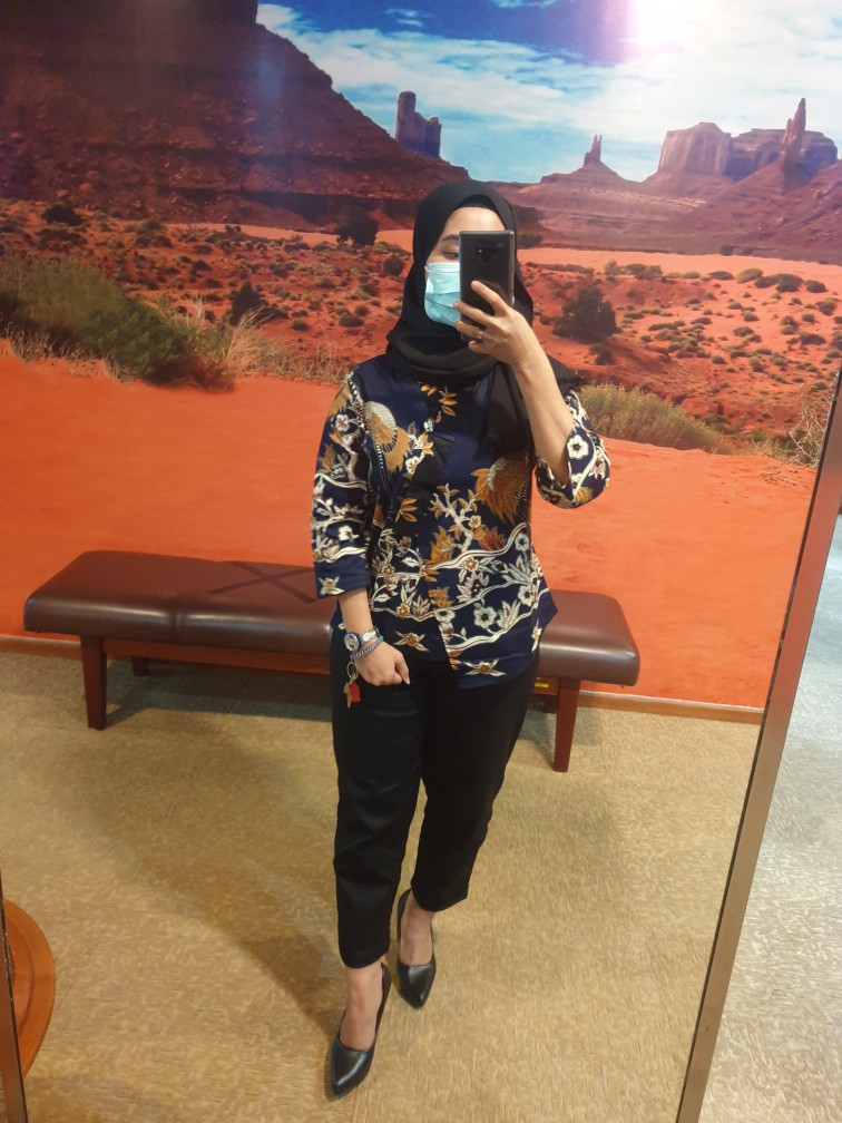 Atasan Blouse Batik Wanita Lengan Panjang Model Kimono Bahan Katun Stretch, 262 Aon#