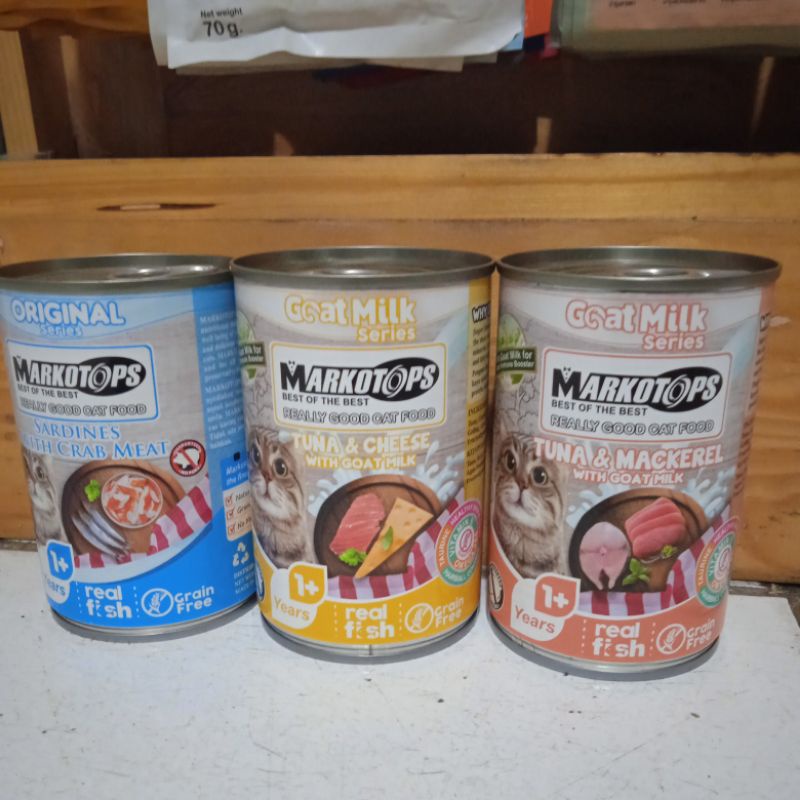 

( GRAB-GOJEK ) Makanan kucing markotops kaleng kitten & dewasa allvarian 400g paket 1 dus/24 pis