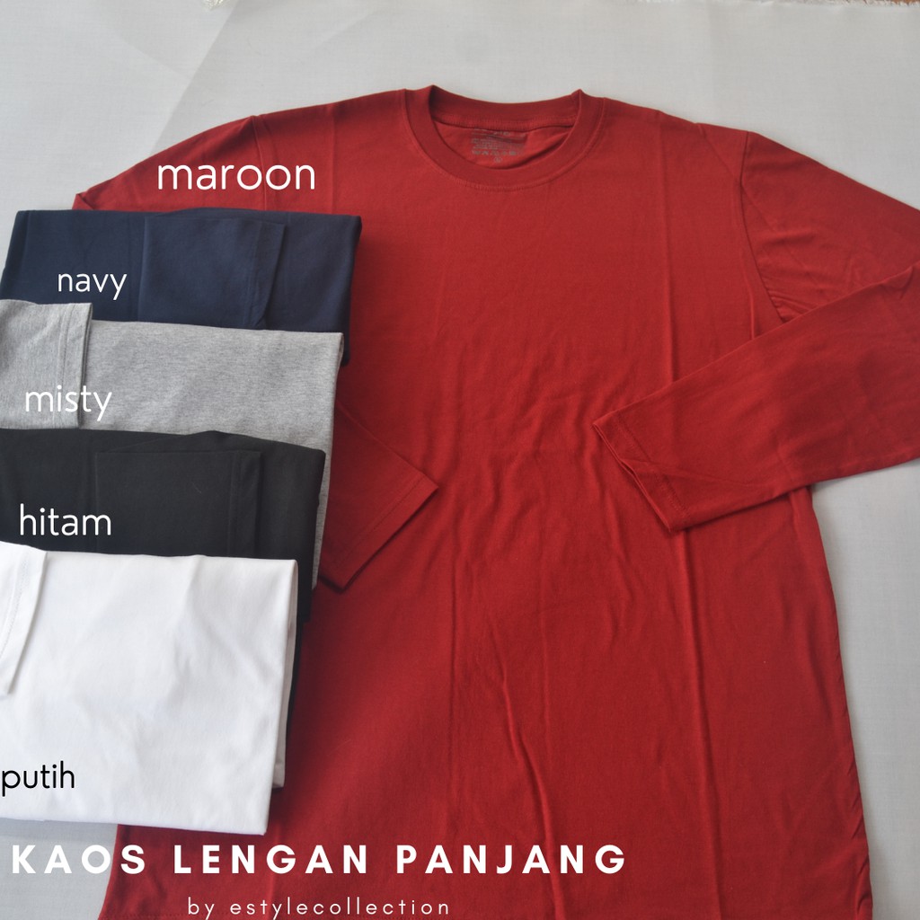 kaos polos lengan panjang ONECK /ROUNEC/KAOS DISTRO