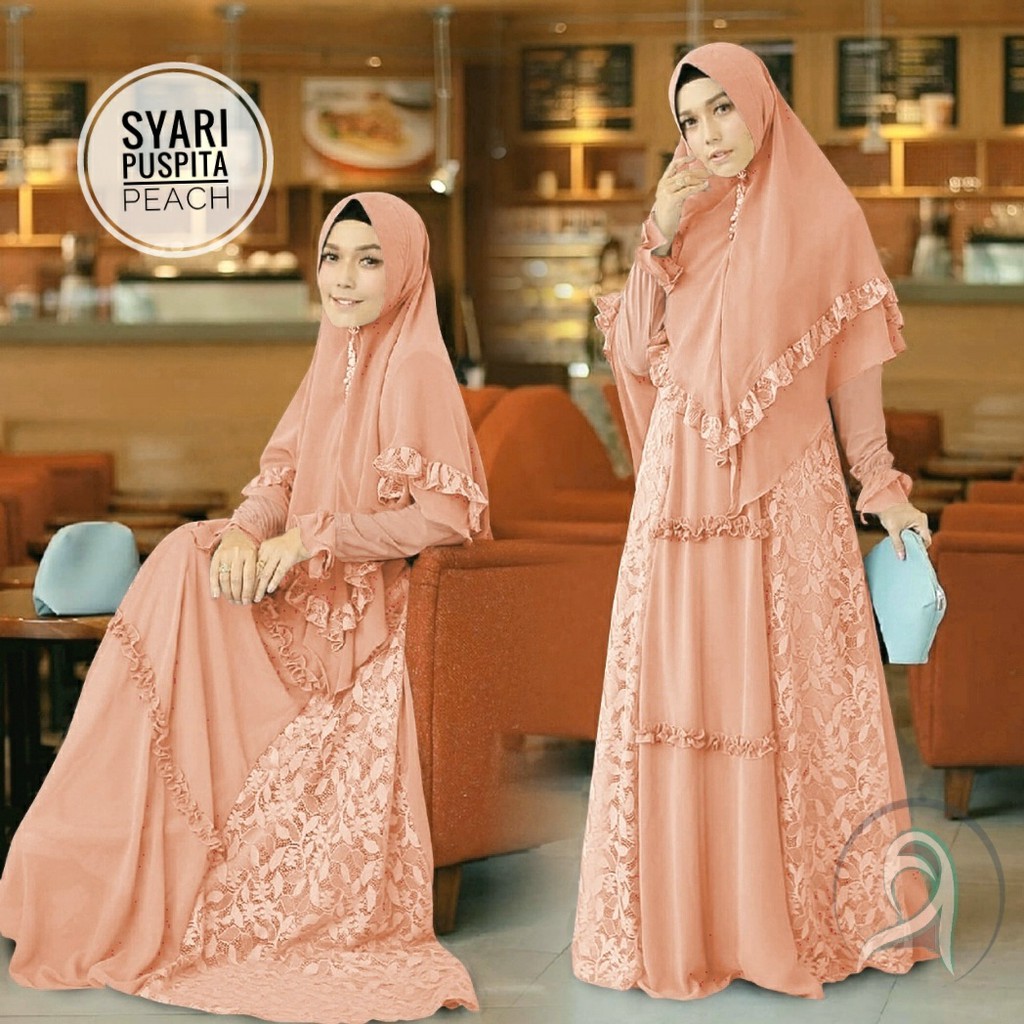 015 SYARI PUSPITA Busana Muslim Baju Pakaian Gamis Maxi Dress Baru Murah Grosir TanahAbang