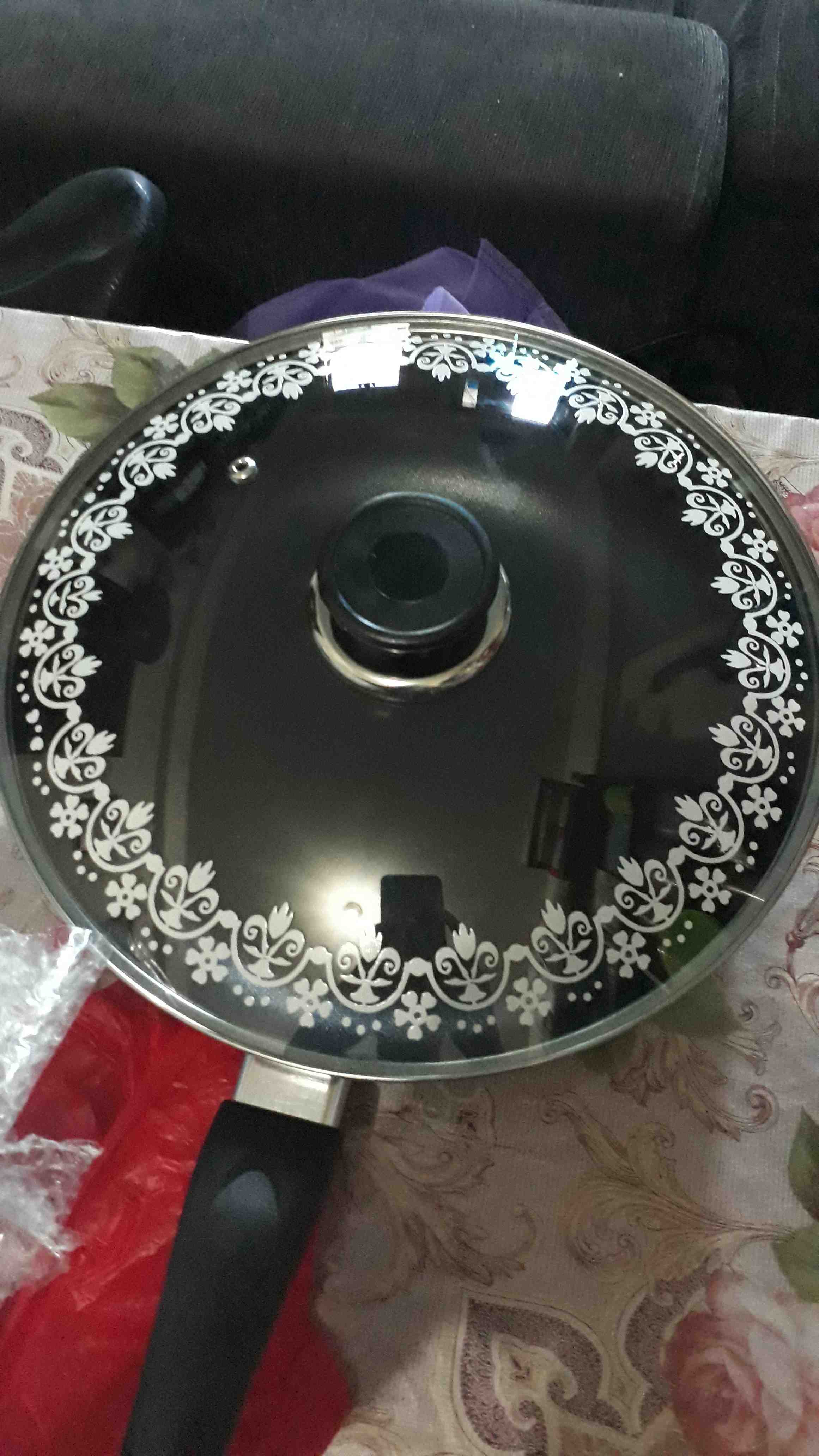 Terbaru Motif Bunga Tutup Panci Kaca Dengan Kaki Diameter +/- 27.8 Cm (panci Uk 28cm) + Handle Bulat