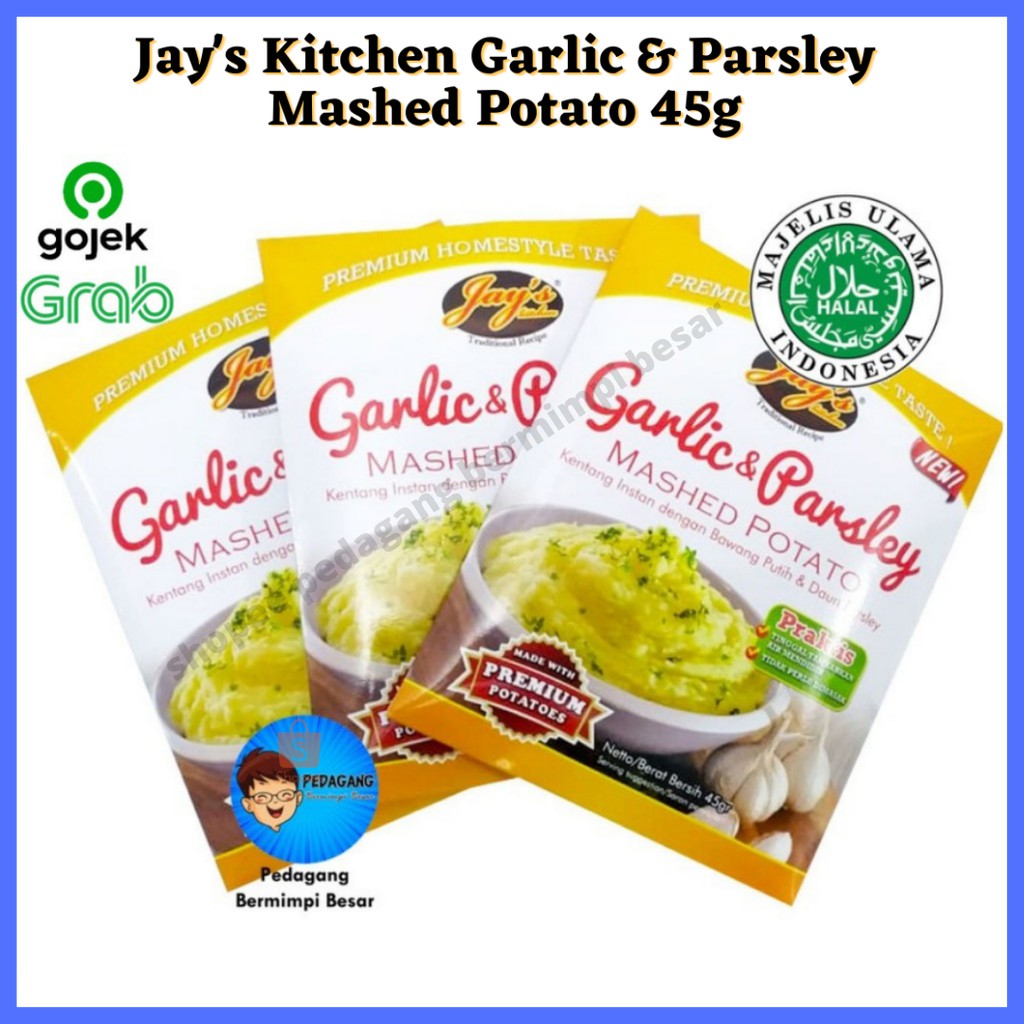 Jay's Kitchen Garlic &amp; Parsley Mashed Potato 45gr | Kentang Instant | Mashed Potato Instant