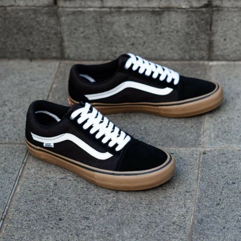 Sepatu Vans Old Skool Pro Black Gum 100% Original BNIB