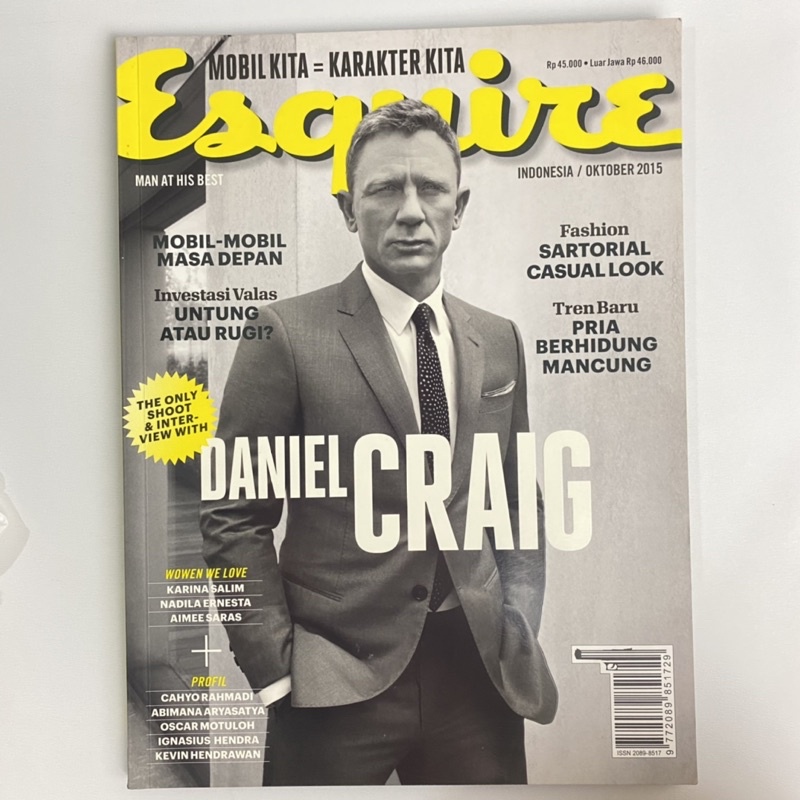 Buku Majalah Pria Bekas - Esquire Indonesia edisi Oktober 2015 - cover: Daniel Craig