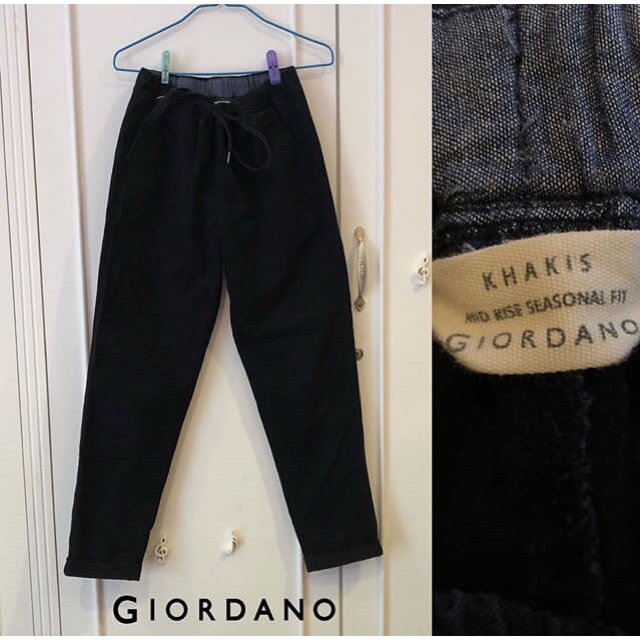 Celana hitam giordano high waist