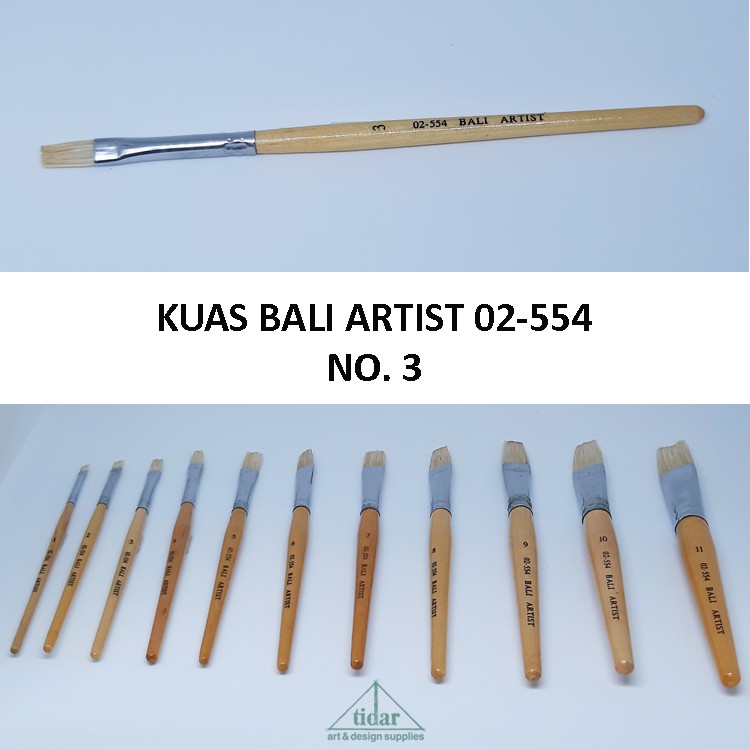 

Brush / Kuas Bali Artist 02-554 Bristle Gepeng / Datar / Flat No. 3
