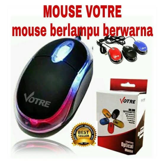 Mouse USB Votre nyala lampu komputer laptop keyboard peralatan online