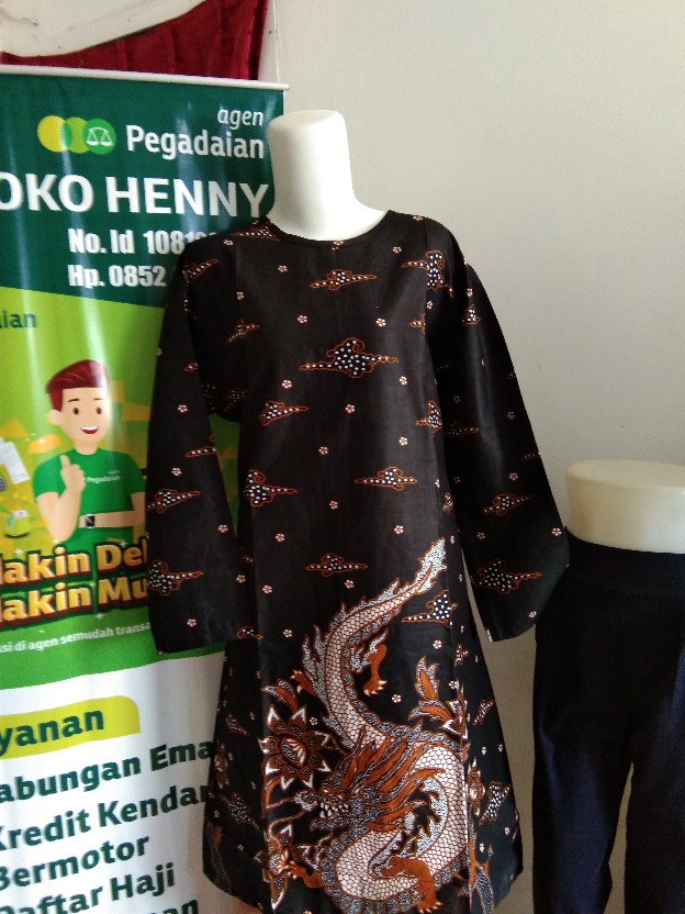 New Arrival Distro Batik Tunik Wanita Bordir Sogan Hrb026 Batikaf Notoarto