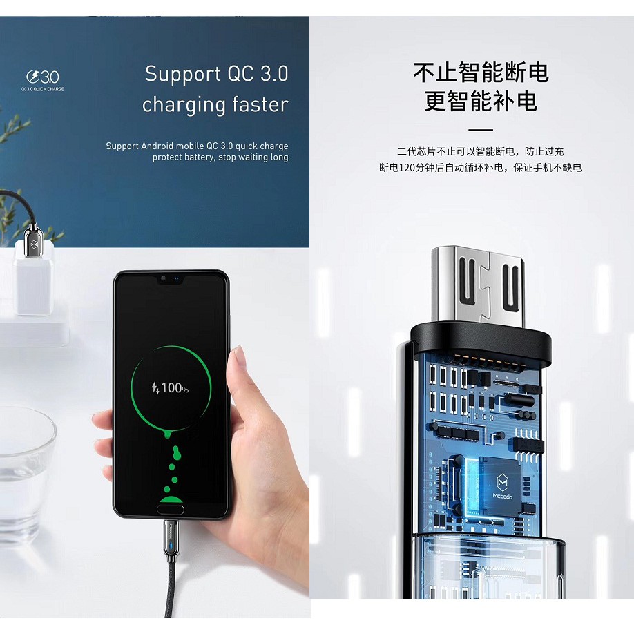 Mcdodo Auto Disconnect Micro USB Data Cable CA-620 1M Original