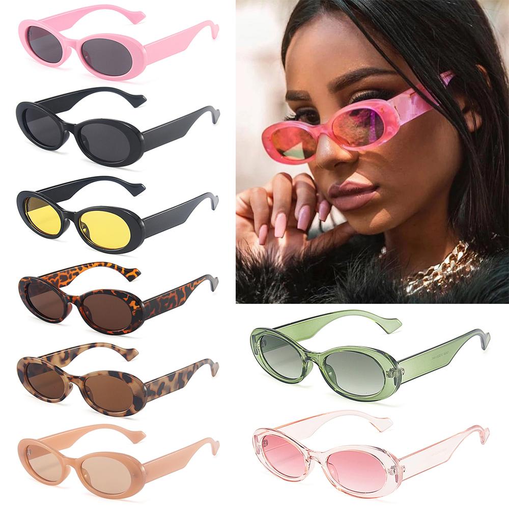 R-flower Kacamata Oval Kecil Untuk Wanita Leopard UV400 Eyewear Shades