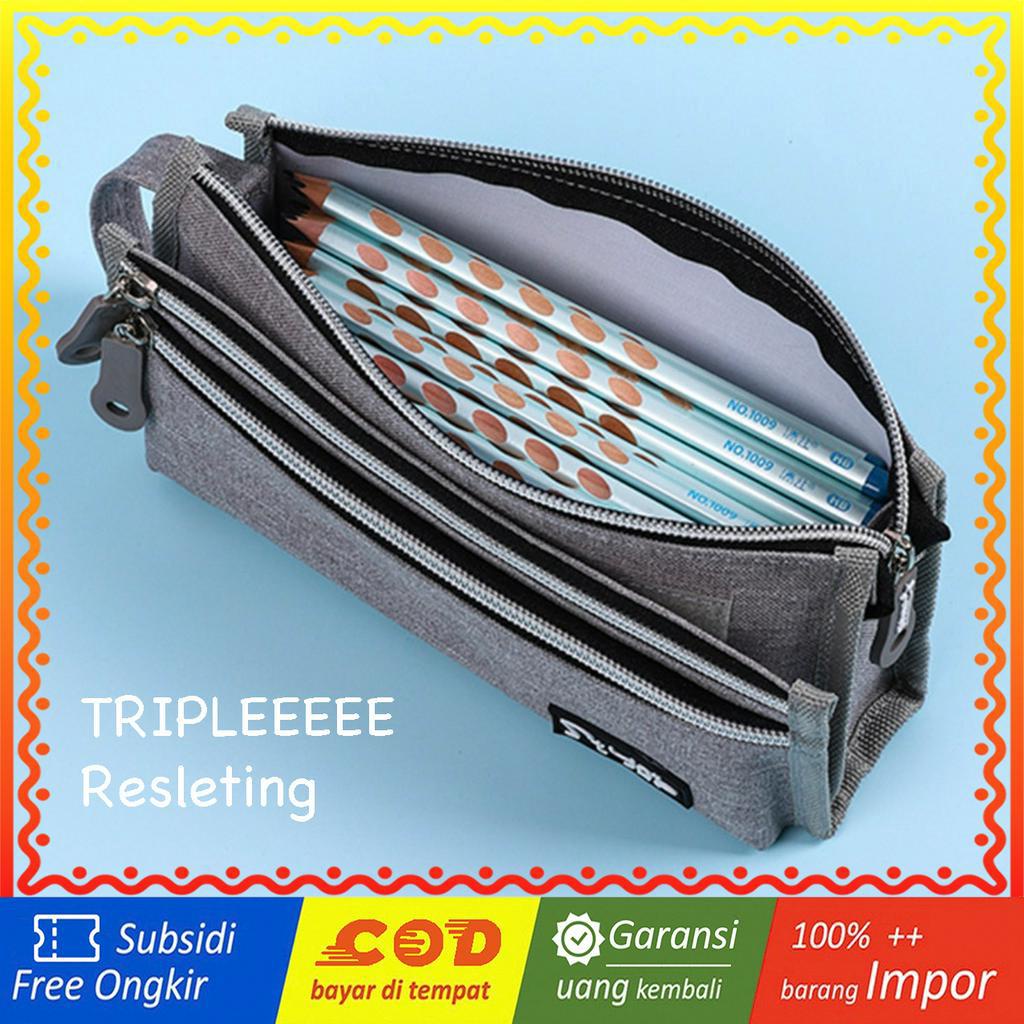 

TXS15 Pen Pencil Case Kotak Tempat Pensil STYLE Triple Reslesting TKM