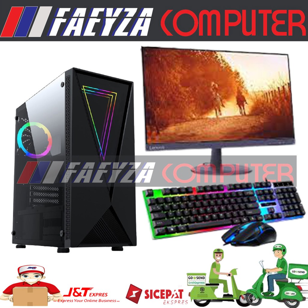 PC Gaming Fullset Intel i7 11700F Ram 16gb SSD m.2 512 VGA 4GB Lengkap LED 24