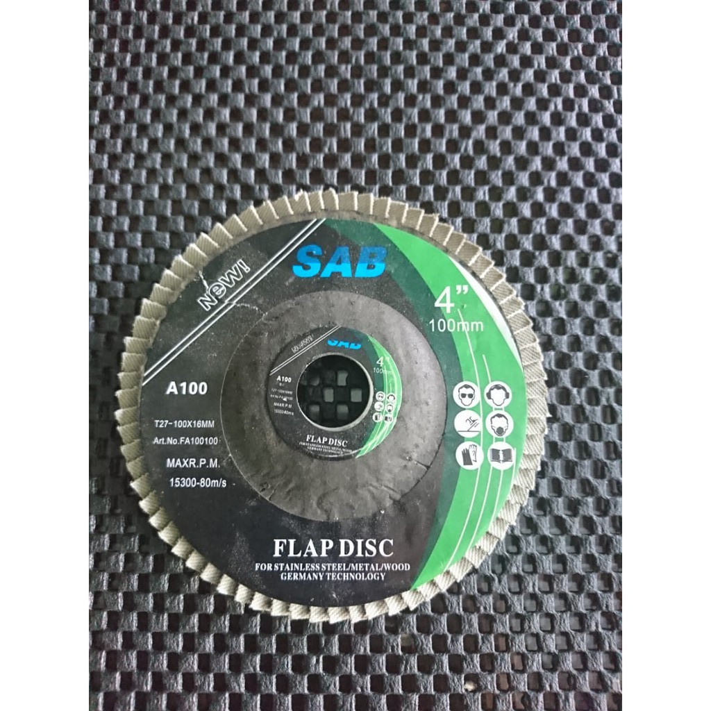 Flap Disc / Amplas 4" SAB Mata Gerinda Amplas Grit 100 Amplas Susun